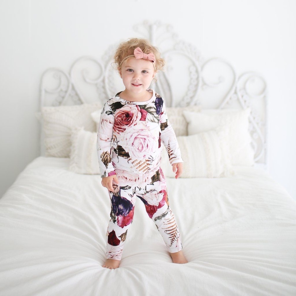 Posh Peanut Black Rose 2 Piece PJ’s